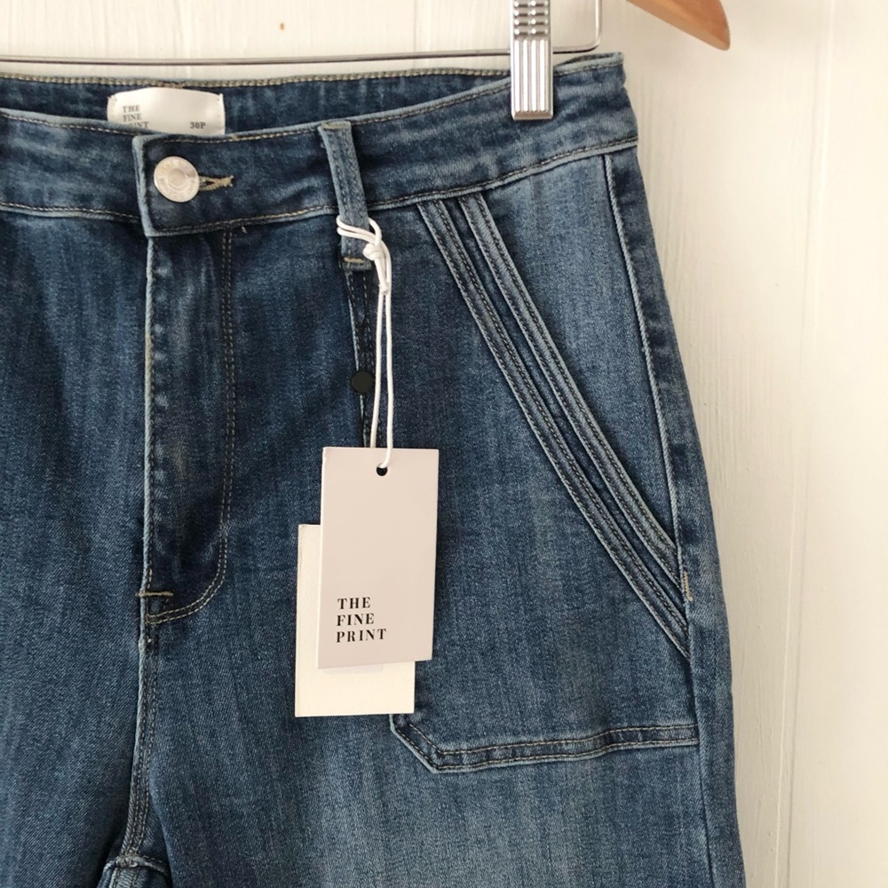 The Fine Print Straight Leg Blue Jeans